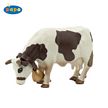 Papo Brown and White Grazing Cow with Bell Toy Model