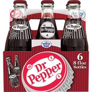 Original Dr Pepper Made with Imperial Cane Sugar 1 - 6 Pack (6 - 8 Oz ...