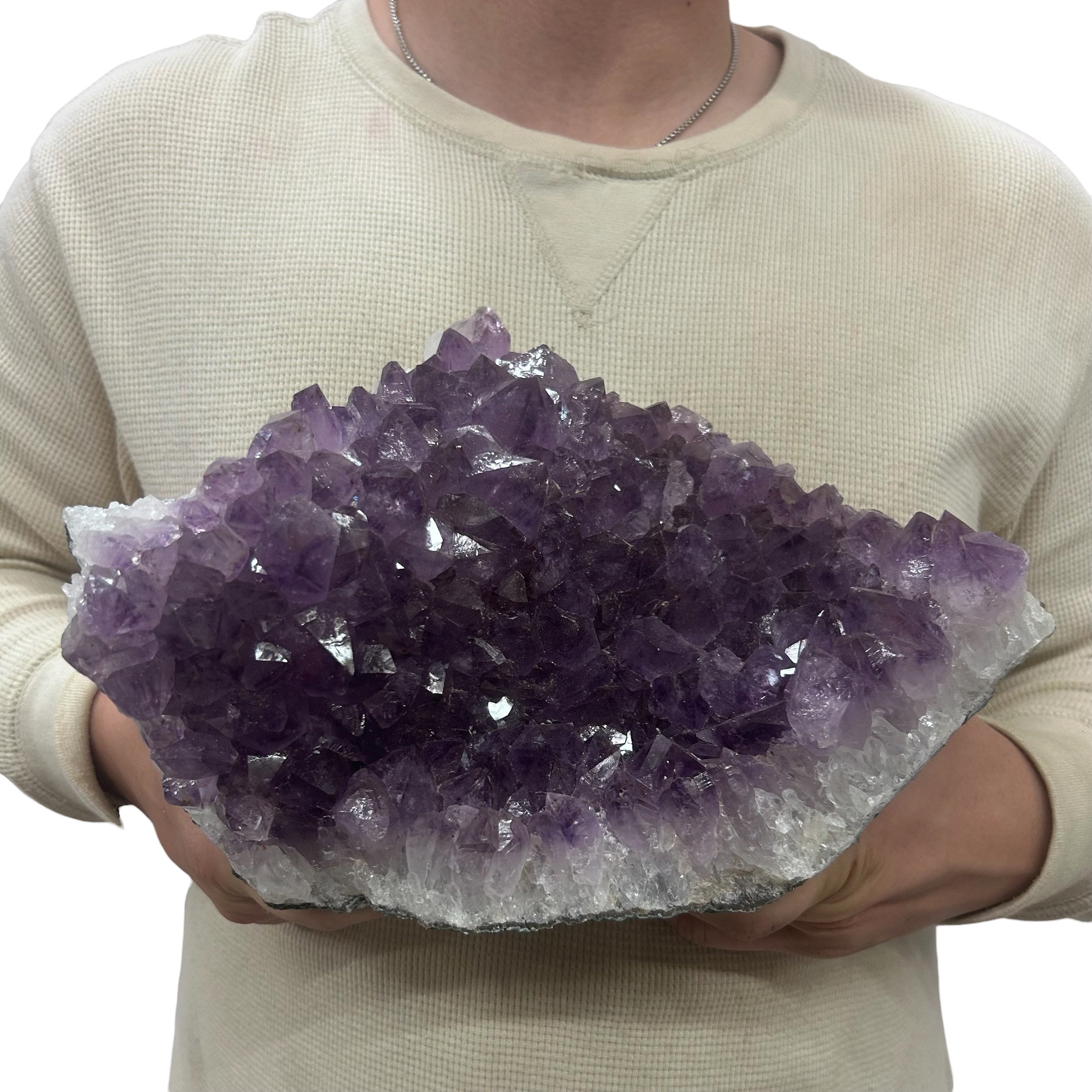 Large Natural Dark Purple Amethyst Druzy 11" 10 lbs | Beautiful Crystals Home or Office Décor | Geology Gift