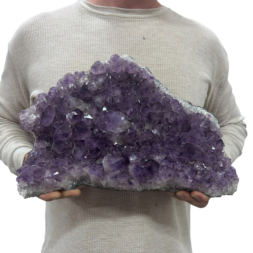 Large Natural Dark Purple Amethyst Druzy 13.5" 12.50 lbs | Beautiful Crystals Home or Office Décor | Geology Gift