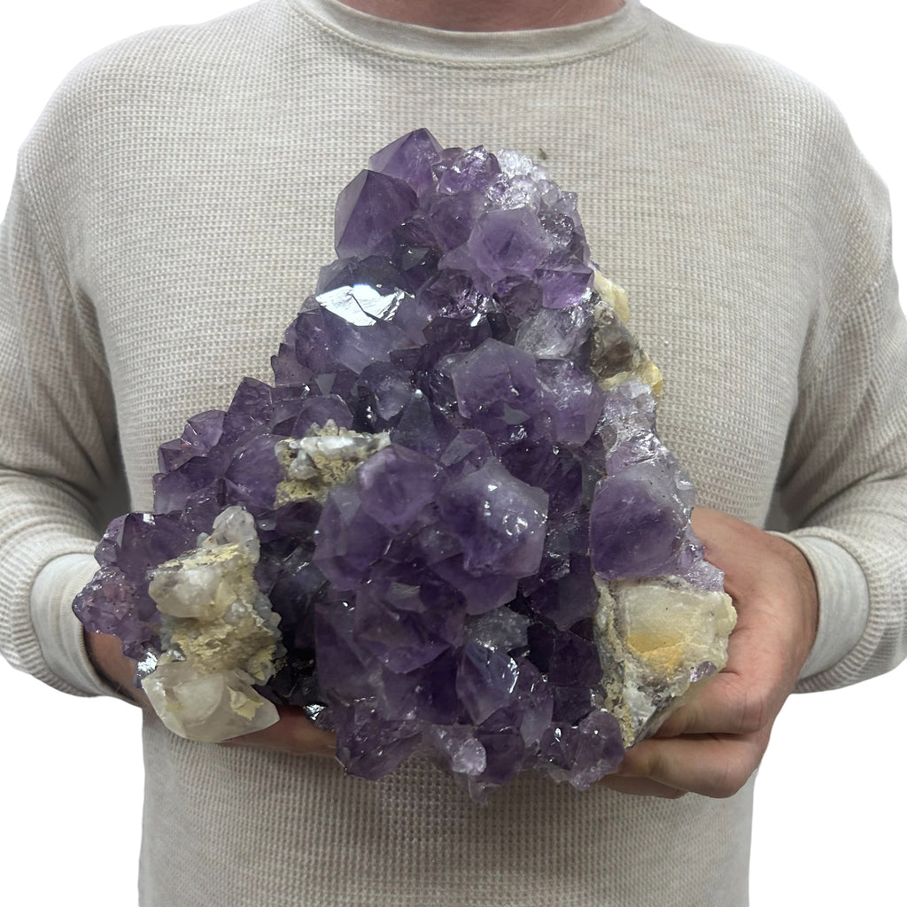 Large Natural Dark Purple Amethyst Druzy 9" 12.10 lbs | Beautiful Crystals Home or Office Décor | Geology Gift