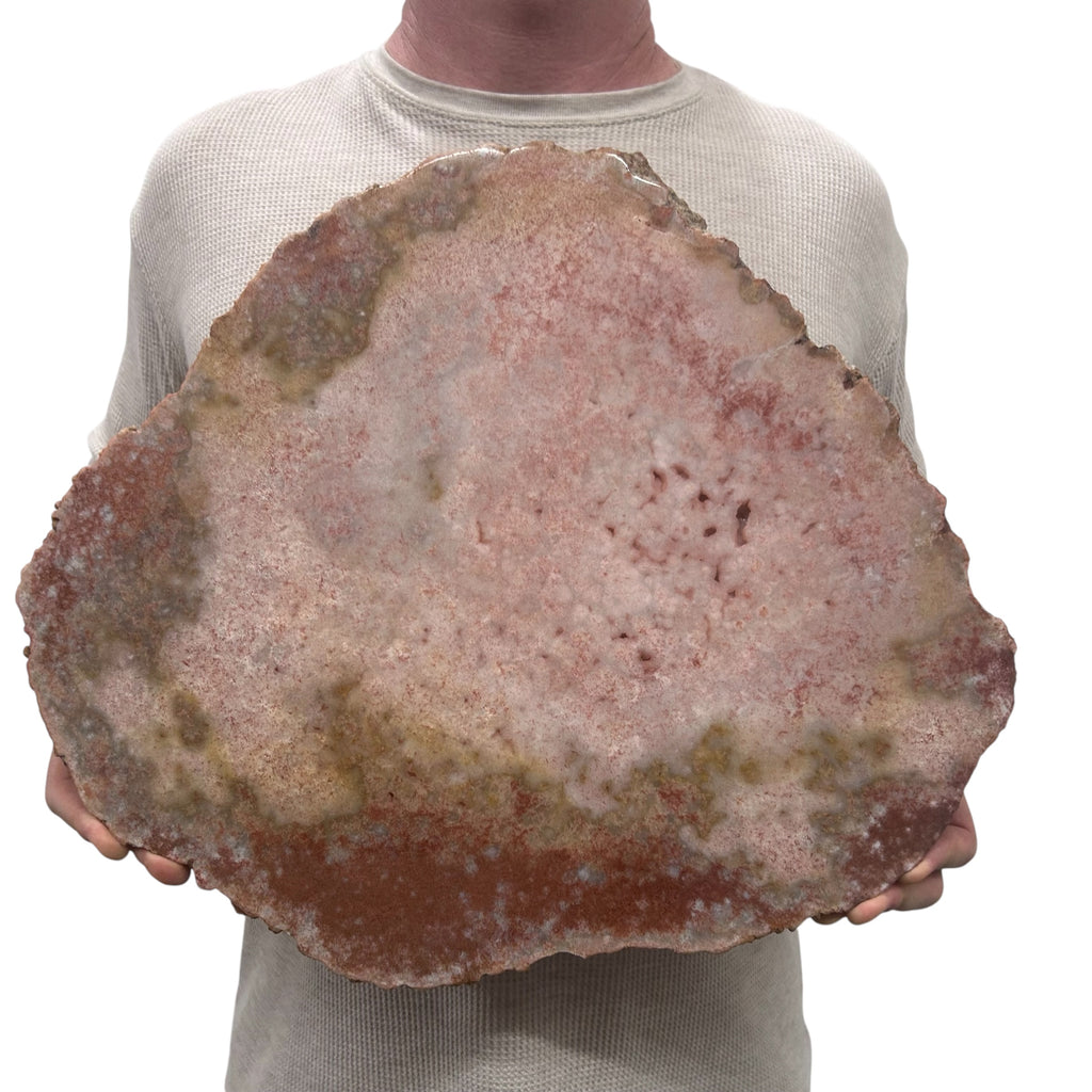 Huge Pink Amethyst Slab | Slice - Thick Natural Color 17.32" 18.87 lbs | Home Office Décor