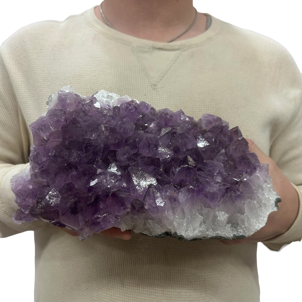 Large Natural Dark Purple Amethyst Druzy 10" 6.95 lbs | Beautiful Crystals Home or Office Décor | Geology Gift