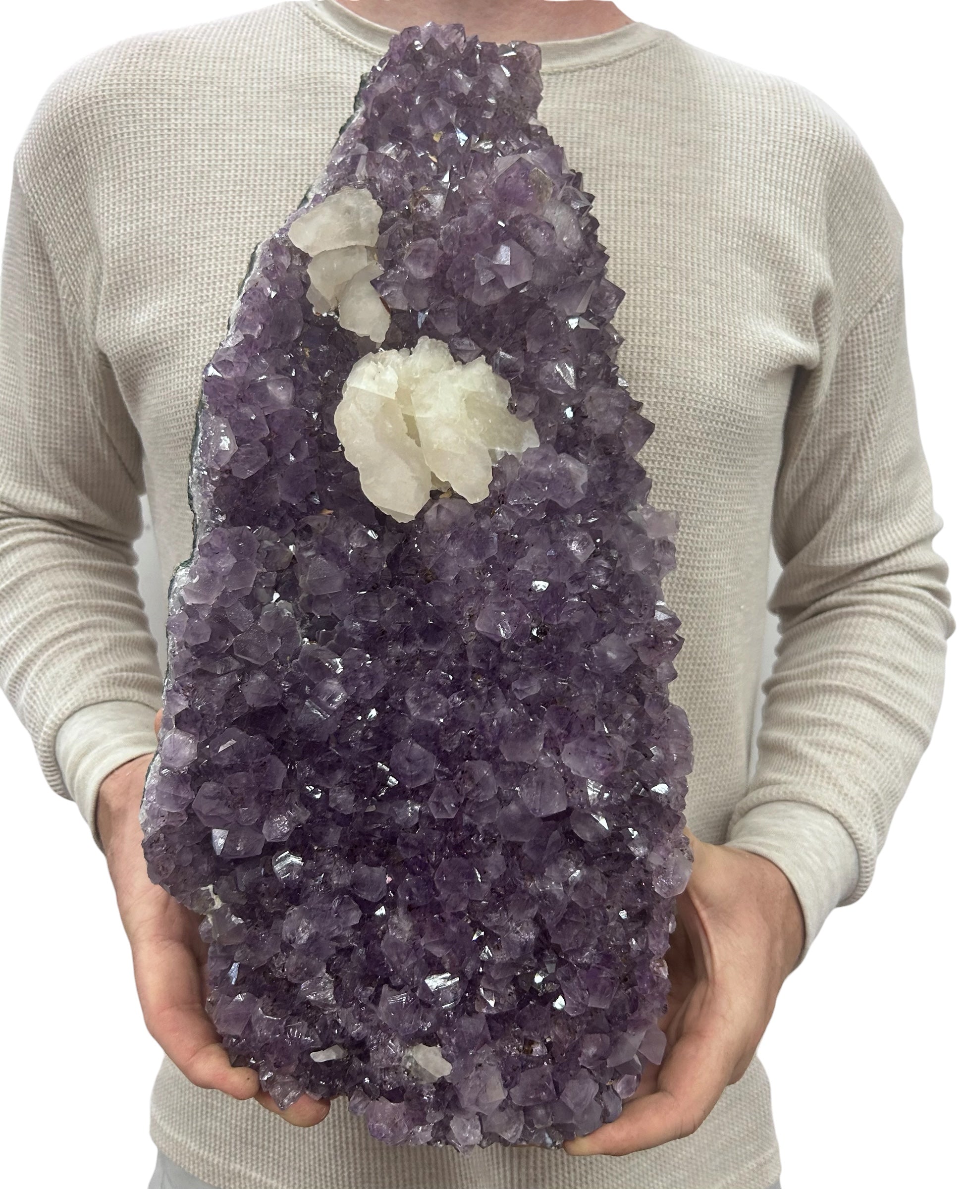 Large Natural Dark Purple Amethyst Druzy 18" 19.40 lbs | Beautiful Crystals Home or Office Décor | Geology Gift