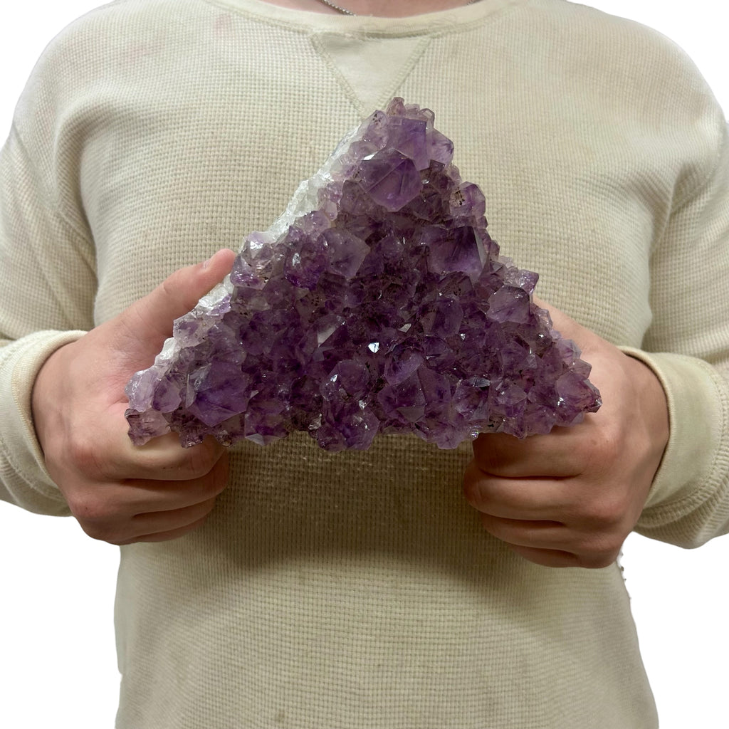 Large Natural Dark Purple Amethyst Druzy 7.5" 3.85 lbs | Beautiful Crystals Home or Office Décor | Geology Gift