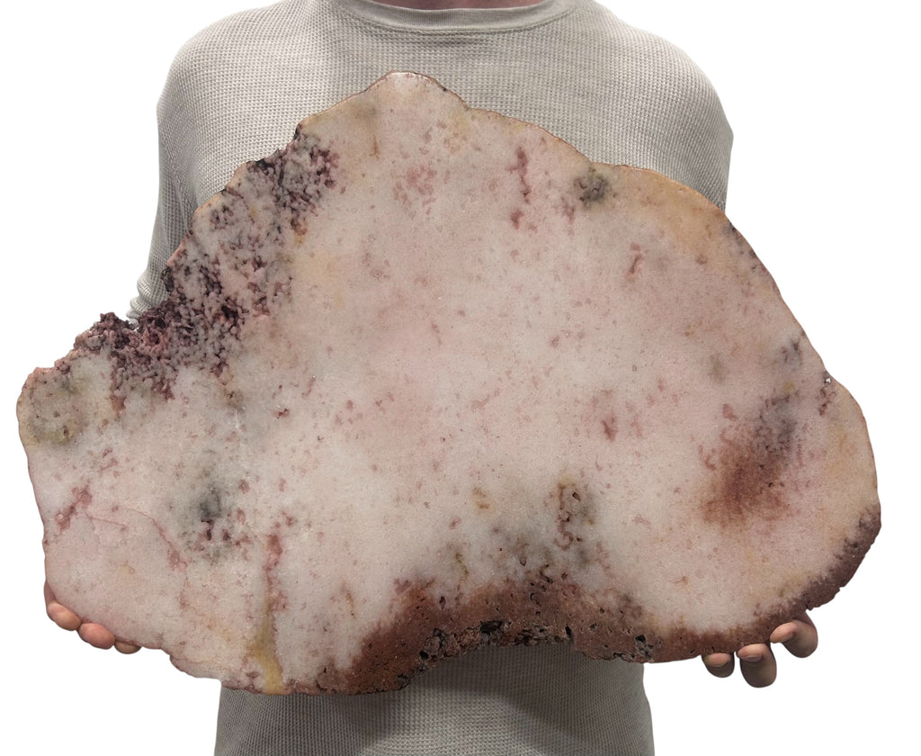 Huge Pink Amethyst Slab | Slice - Thick Natural Color 22.44" 23.50 lbs | Home Office Décor