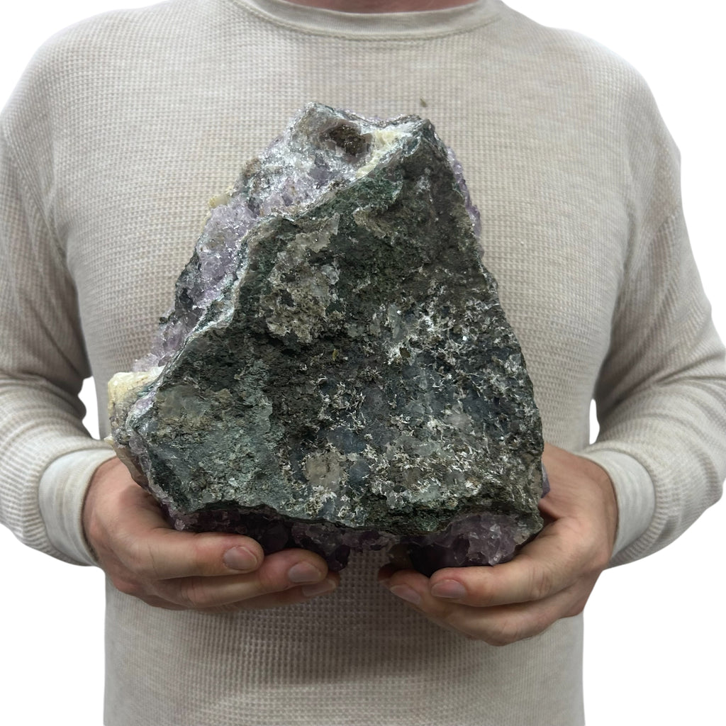 Large Natural Dark Purple Amethyst Druzy 9" 12.10 lbs | Beautiful Crystals Home or Office Décor | Geology Gift