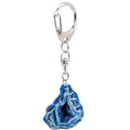 Blue Dyed Geode Half Key Chain