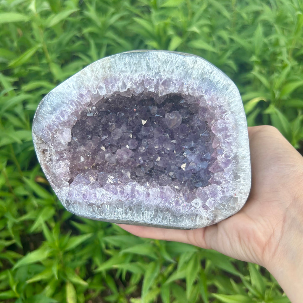 Uruguayan Polished Amethyst Geode 5” 3.75 lbs | Extra Quality | Beautiful Crystals Home or Office Décor