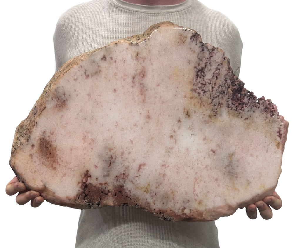 Huge Pink Amethyst Slab | Slice - Thick Natural Color 22.44" 23.50 lbs | Home Office Décor