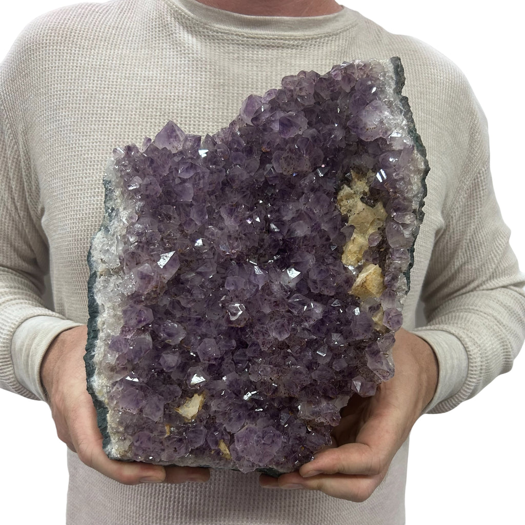 Large Natural Dark Purple Amethyst Druzy 10" 9.60 lbs | Beautiful Crystals Home or Office Décor | Geology Gift