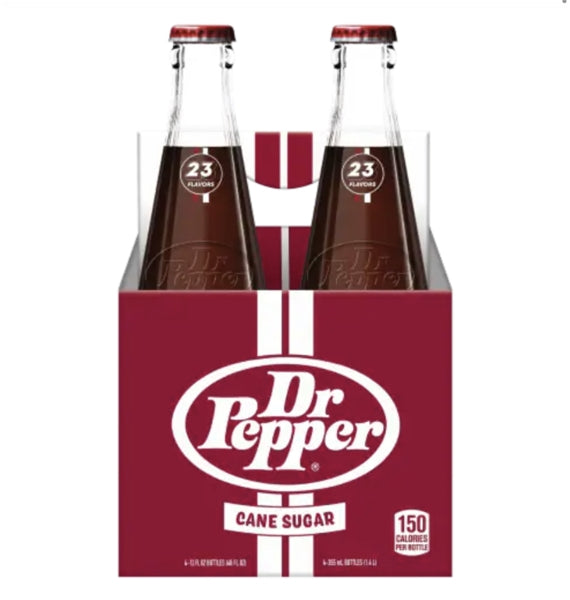 Fresh Dr Pepper Real Pure Cane Sugar Soda (24 Bottles) Case Pack w/ Gift Carriers 12 oz