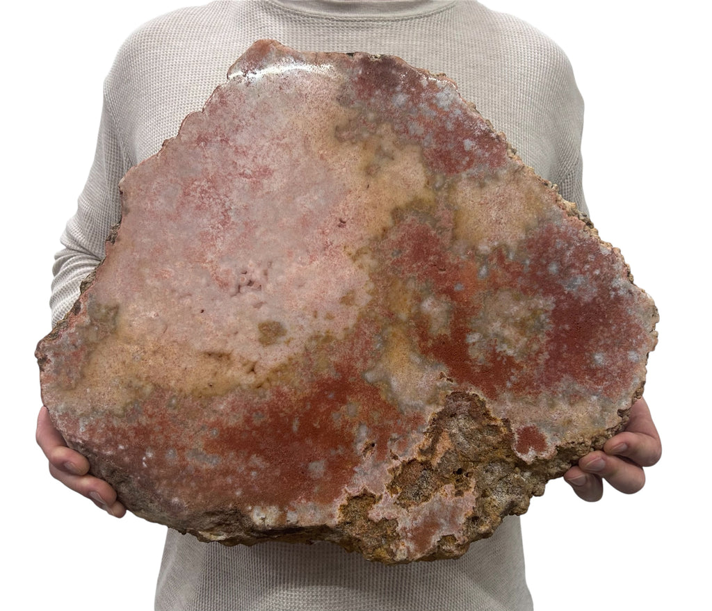 Huge Pink Amethyst Slab | Slice - Thick Natural Color 17.32" 18.87 lbs | Home Office Décor