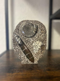 Small Orthoceras and Gontite Fossil Slab Plaque w/ Standing base - Polished Specimen Sculpture 6.25" 1.67 lbs