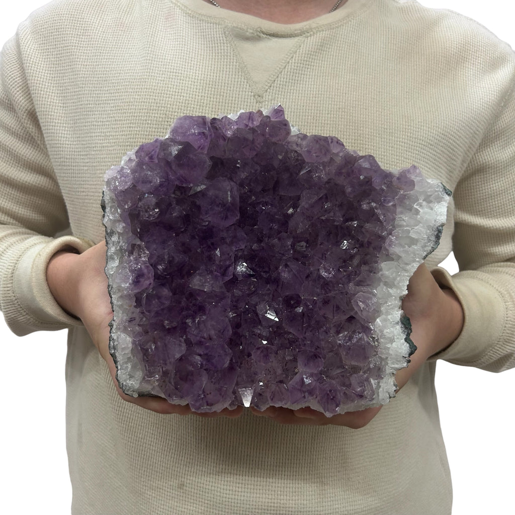 Large Natural Dark Purple Amethyst Druzy 9.75" 7.40 lbs | Beautiful Crystals Home or Office Décor | Geology Gift