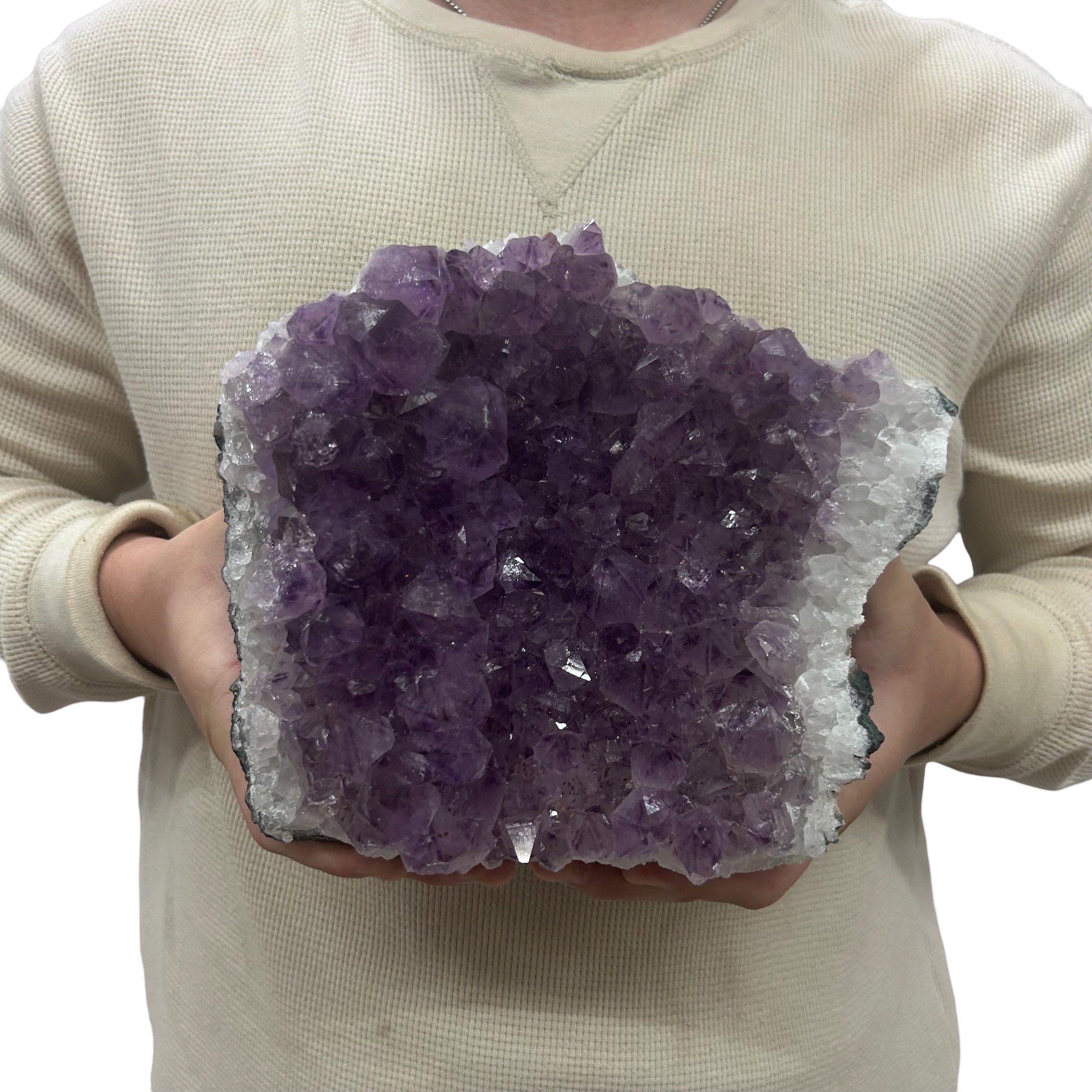 Large Natural Dark Purple Amethyst Druzy 9.75" 7.40 lbs | Beautiful Crystals Home or Office Décor | Geology Gift