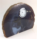 Natural Polished Agate Slab Clock w/ Cut Base 9.25" 9 lbs