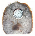 Natural Polished Agate Slab Clock w/ Cut Base 7.5" 6.6 lbs