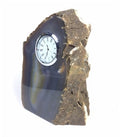 Natural Polished Agate Slab Clock w/ Cut Base 6" 5.8 lbs