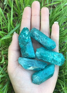 Green Dyed Quartz Mineral Points Medium 2"-3"