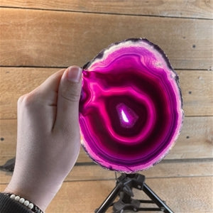 Large Purple Agate Slab W/ Metal Stand 5.5"