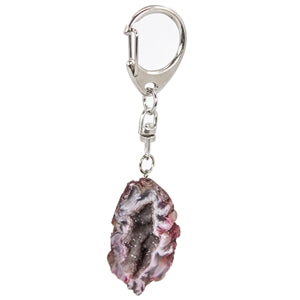 Natural Geode Half Key Chain
