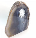 Natural Polished Agate Slab Clock w/ Cut Base 9.25" 10.6 lbs