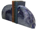 Set of 2 Polished Agate Geodes Bookends | Purple 5"