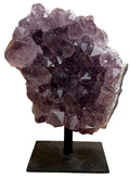 Purple Druzy Cluster Amethyst on Metal Stand 6.5" 2.85 lbs