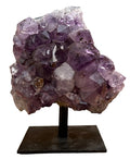 Purple Druzy Cluster Amethyst on Metal Stand 5.75" 2.30 lbs