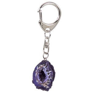 Purple Dyed Geode Half Key Chain
