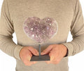Large Heart Purple Druzy Amethyst on Metal Stand 6.25" 3.25 lbs