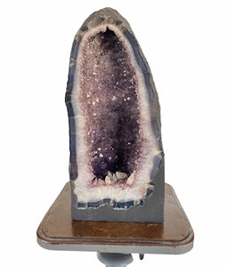 Large Amethyst Cathedral 71 Lbs Purple Amethyst Geode Color Crystal 20.75” Display