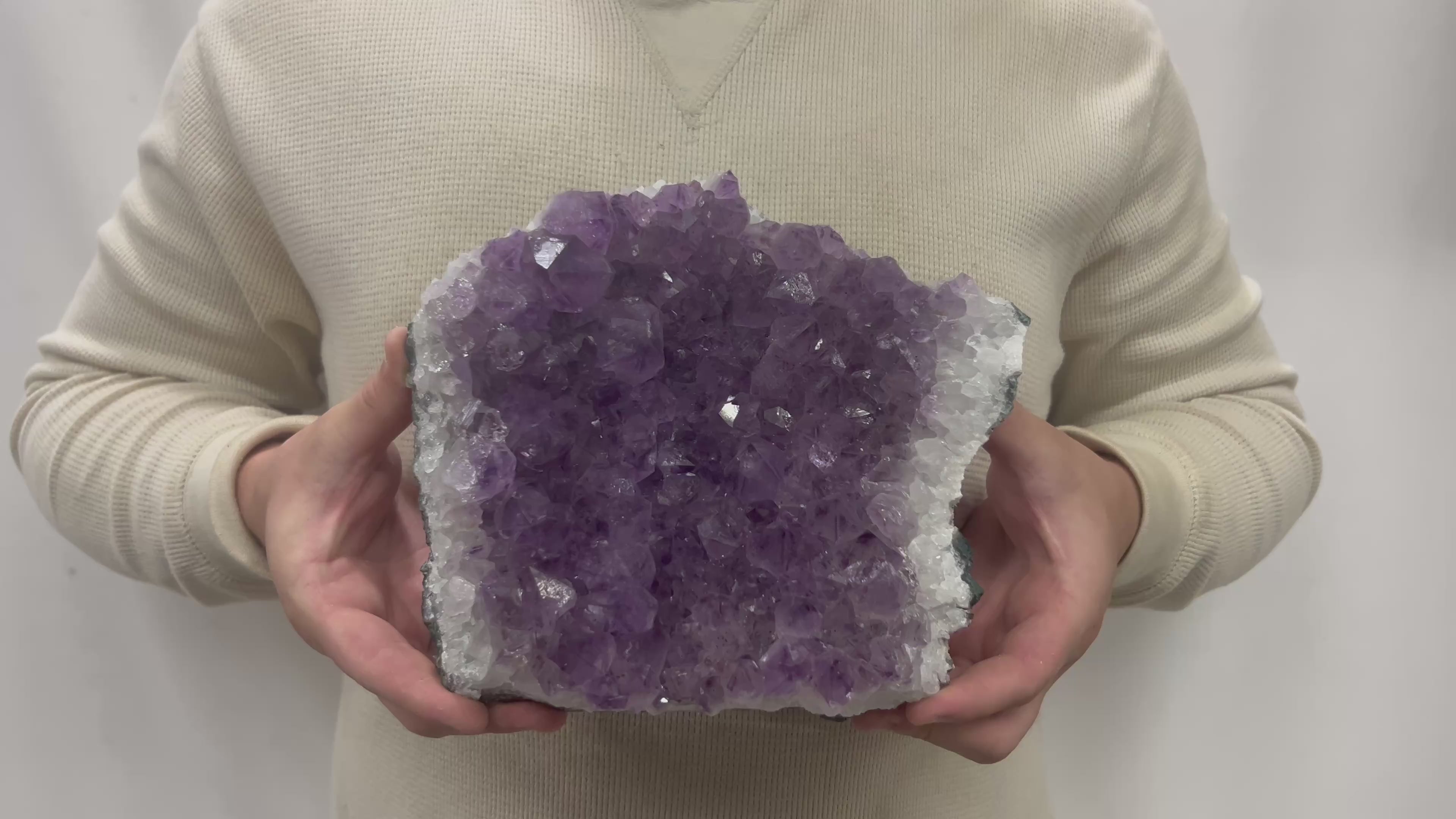 Large Natural Dark Purple Amethyst Druzy 9.75" 7.40 lbs | Beautiful Crystals Home or Office Décor | Geology Gift