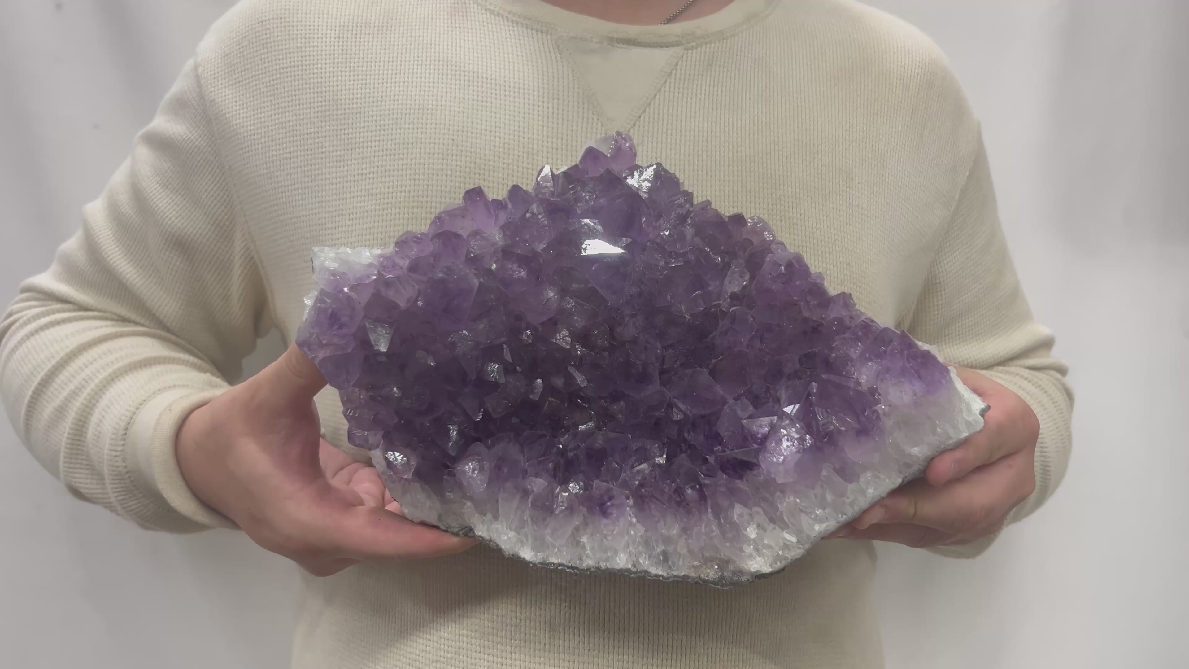 Large Natural Dark Purple Amethyst Druzy 11" 10 lbs | Beautiful Crystals Home or Office Décor | Geology Gift