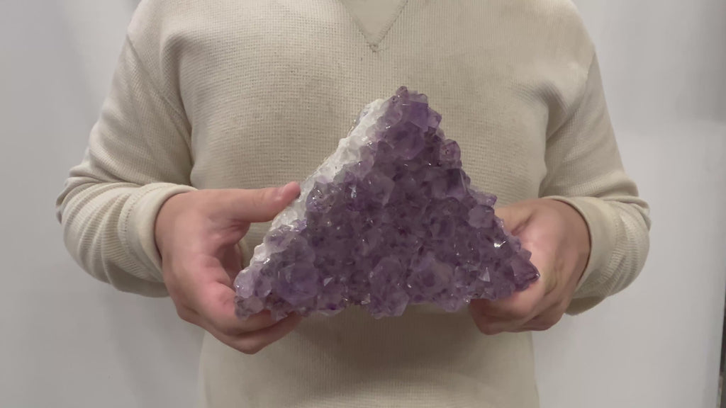 Large Natural Dark Purple Amethyst Druzy 7.5" 3.85 lbs | Beautiful Crystals Home or Office Décor | Geology Gift