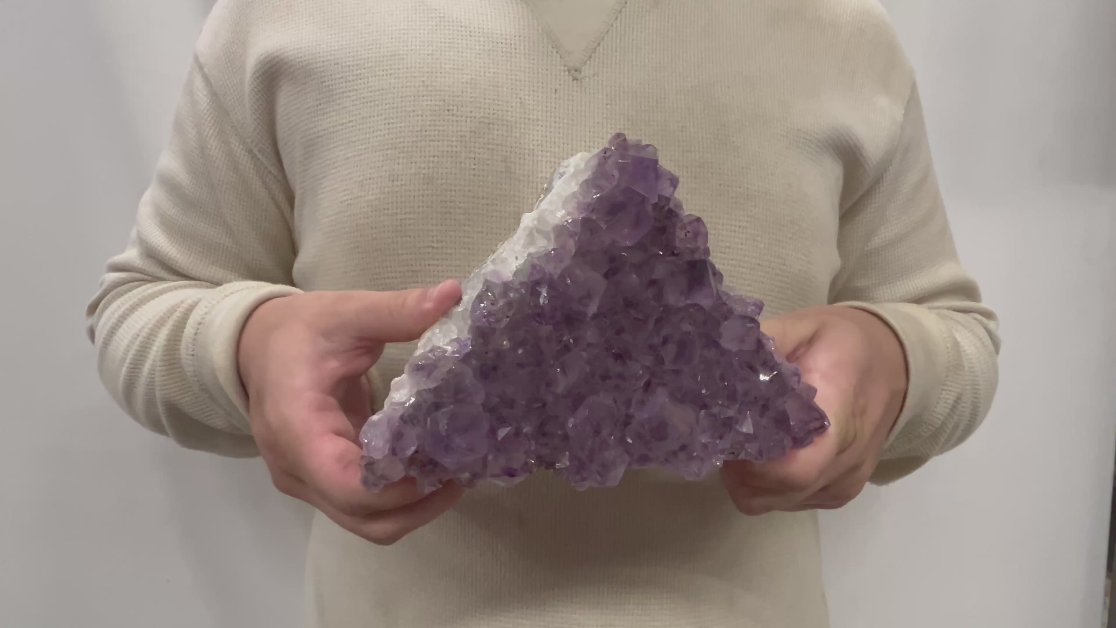 Large Natural Dark Purple Amethyst Druzy 7.5" 3.85 lbs | Beautiful Crystals Home or Office Décor | Geology Gift