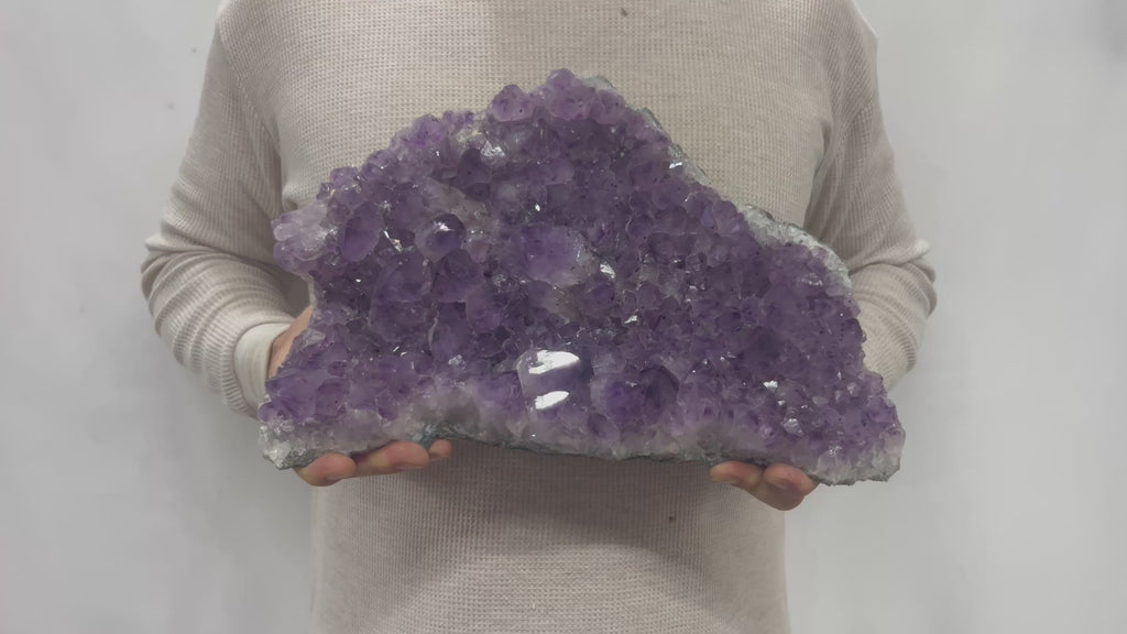 Large Natural Dark Purple Amethyst Druzy 13.5" 12.50 lbs | Beautiful Crystals Home or Office Décor | Geology Gift