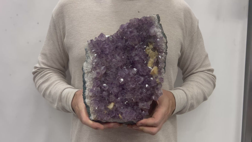 Large Natural Dark Purple Amethyst Druzy 10" 9.60 lbs | Beautiful Crystals Home or Office Décor | Geology Gift