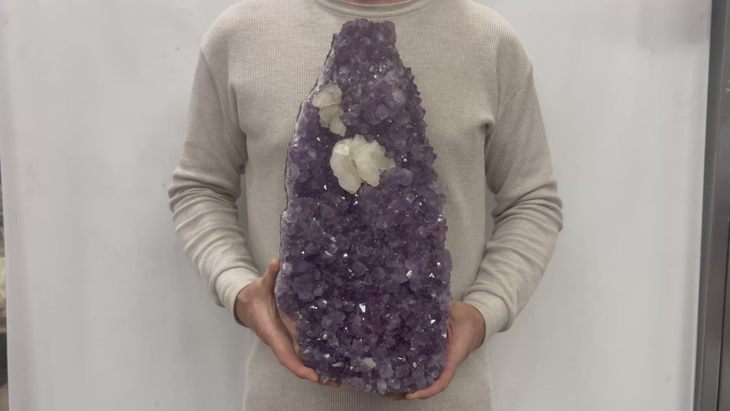 Large Natural Dark Purple Amethyst Druzy 18" 19.40 lbs | Beautiful Crystals Home or Office Décor | Geology Gift