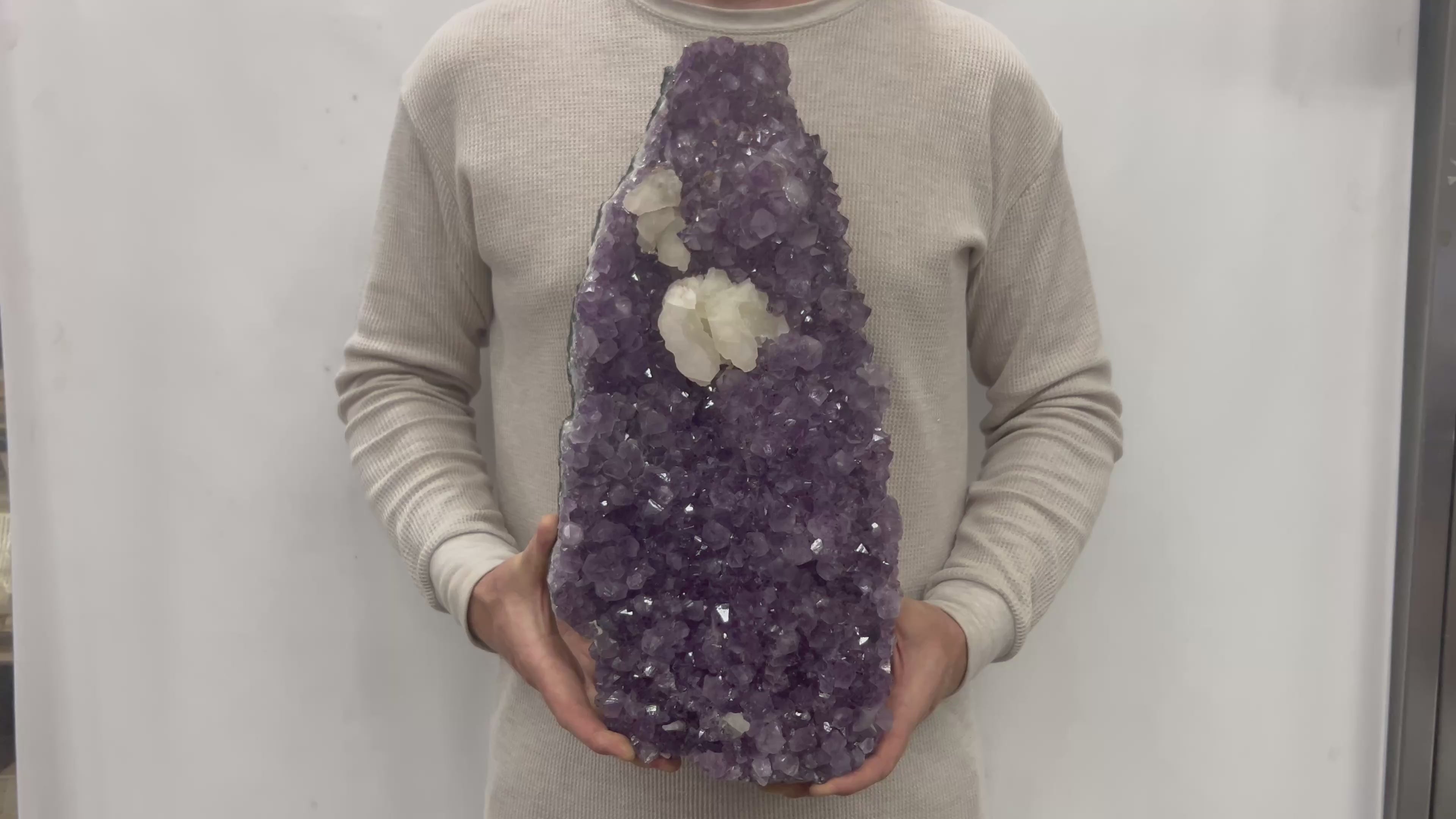 Large Natural Dark Purple Amethyst Druzy 18" 19.40 lbs | Beautiful Crystals Home or Office Décor | Geology Gift