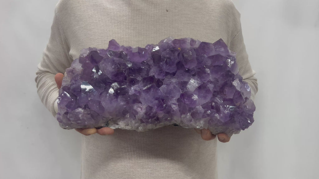 Large Natural Dark Purple Amethyst Druzy 14" 20.65 lbs | Beautiful Crystals Home or Office Décor | Geology Gift