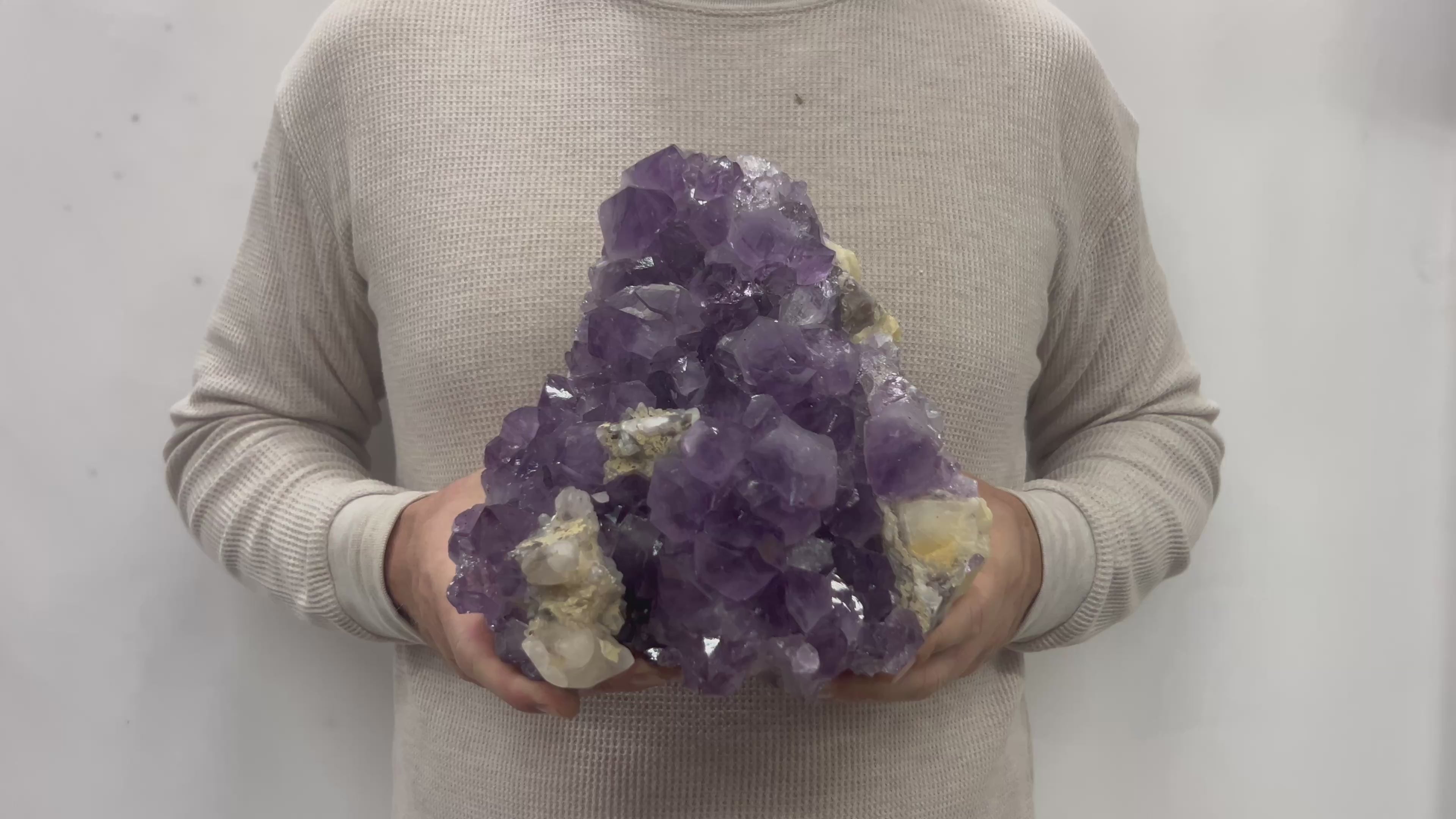 Large Natural Dark Purple Amethyst Druzy 9" 12.10 lbs | Beautiful Crystals Home or Office Décor | Geology Gift