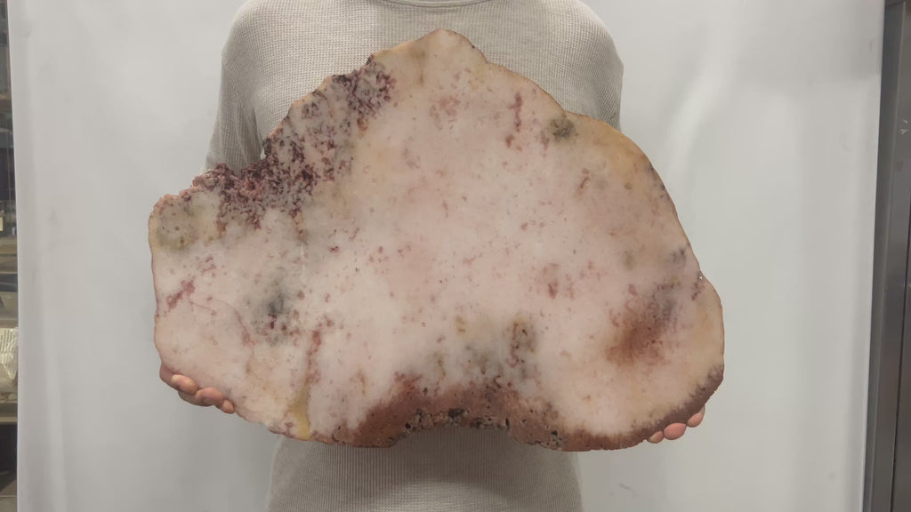 Huge Pink Amethyst Slab | Slice - Thick Natural Color 22.44" 23.50 lbs | Home Office Décor