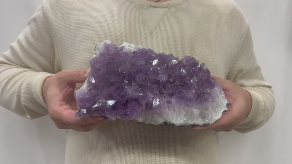 Large Natural Dark Purple Amethyst Druzy 10" 6.95 lbs | Beautiful Crystals Home or Office Décor | Geology Gift