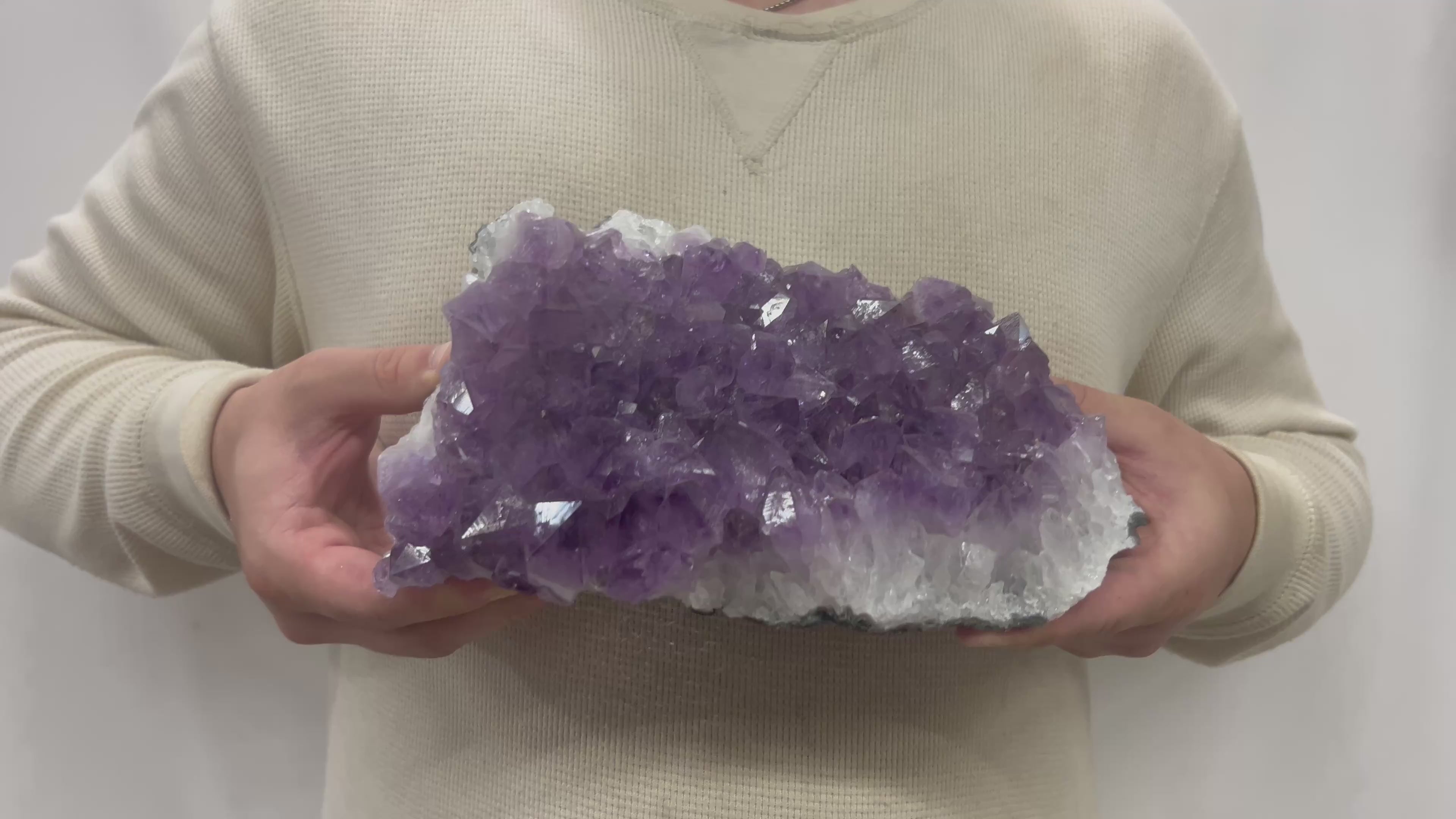 Large Natural Dark Purple Amethyst Druzy 10" 6.95 lbs | Beautiful Crystals Home or Office Décor | Geology Gift