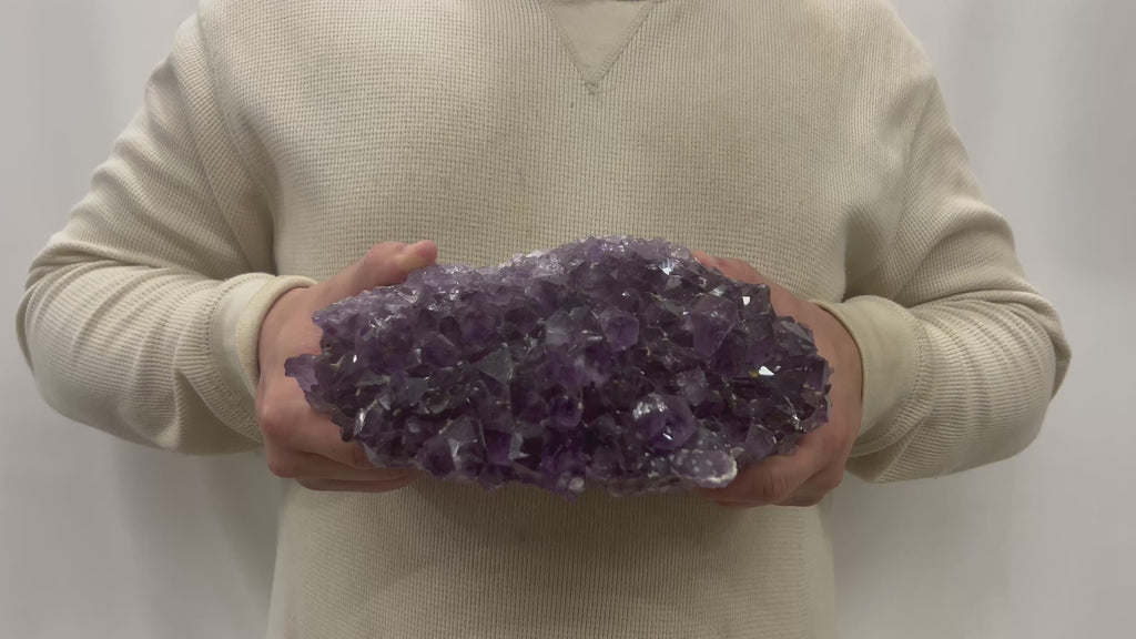 Large Natural Dark Purple Amethyst Druzy 9.5" 5.90 lbs | Beautiful Crystals Home or Office Décor | Geology Gift