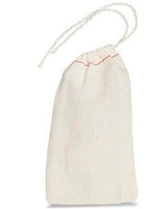 Cream White Cloth Cotton Parts Bag - 3 x 5"